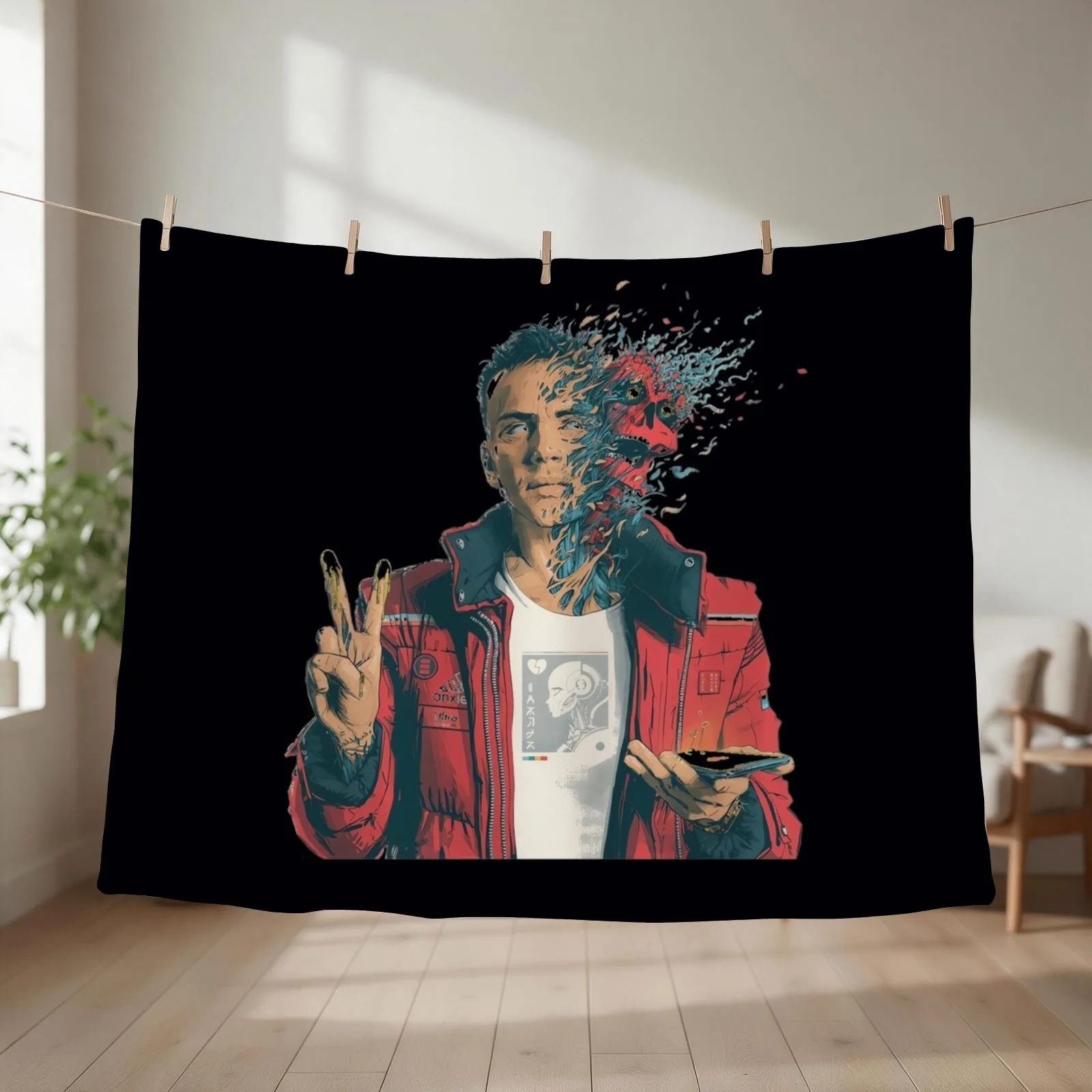 logic album \t Throw Blanket couch cozy soft plush fuzzy picnic outdoor blanket