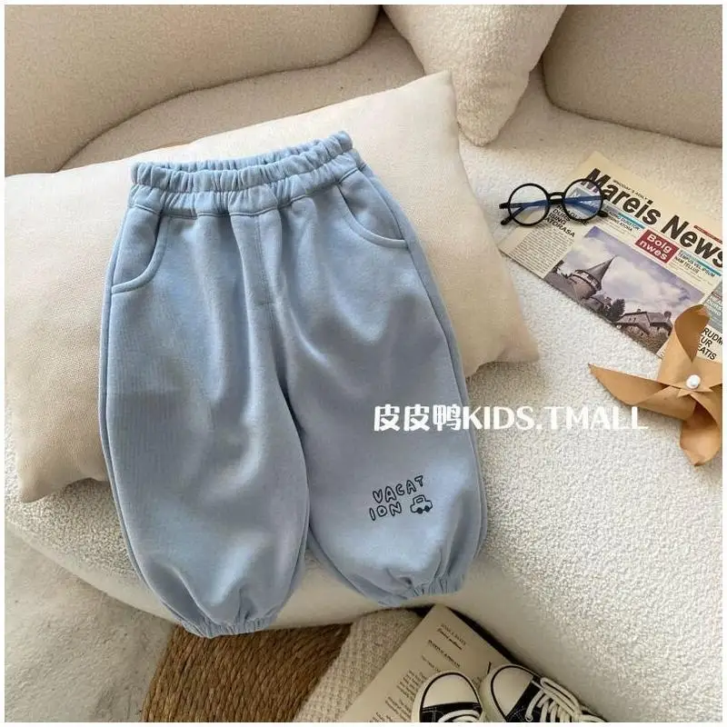 Children's Clothing Boys' and Girls' Tops Hoodie Sweatpants Two Piece Set Cotton for Kids Casual Sport Korean Cartoon Spring