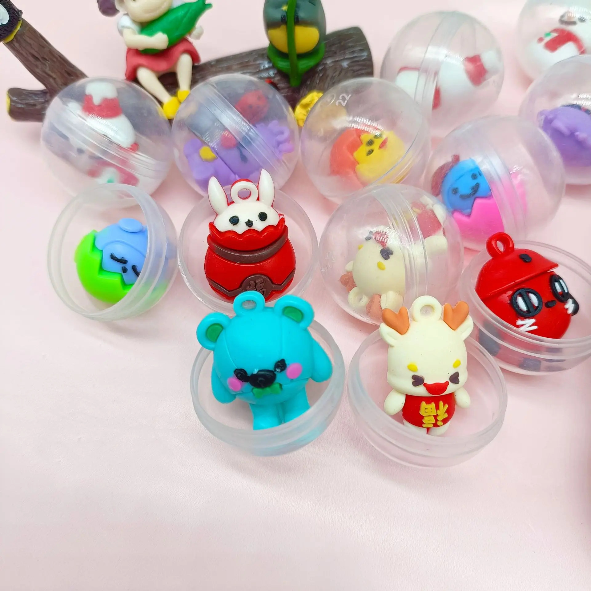 

32mm transparent doll twist egg toy coin-operated game Twist egg wholesale claw machine special twist egg