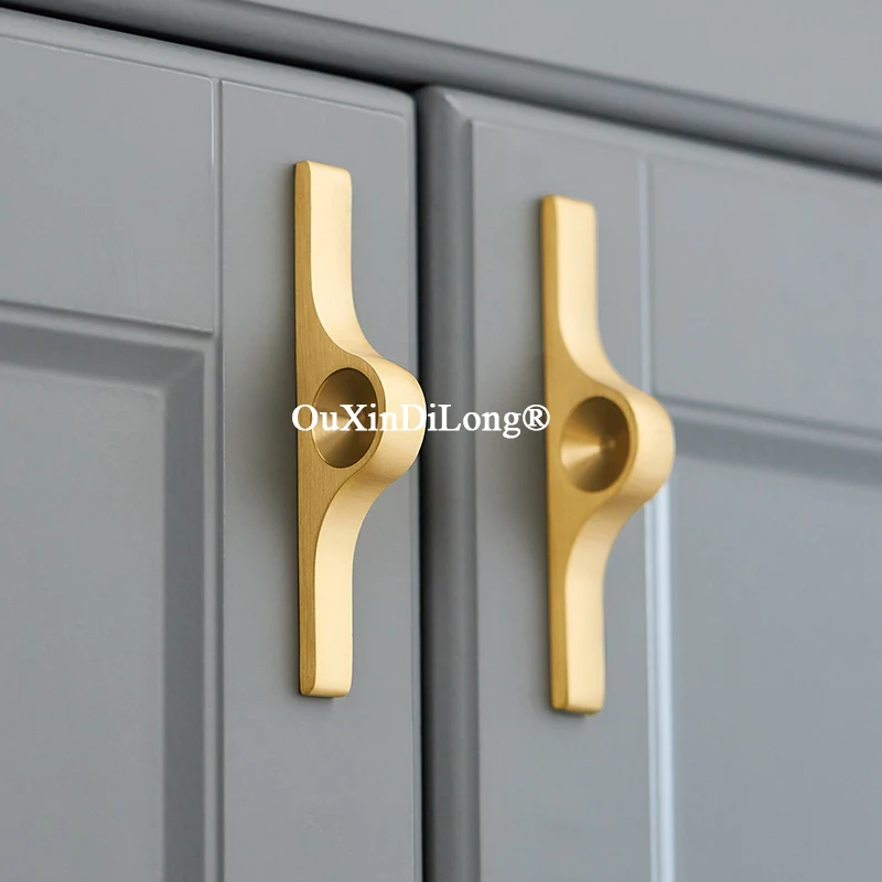 Creative 4PCS European Solid Brass Furniture Handles Drawer Pulls Cupboard Wardrobe Closet Dresser TV Wine Cabinet Pulls Knobs