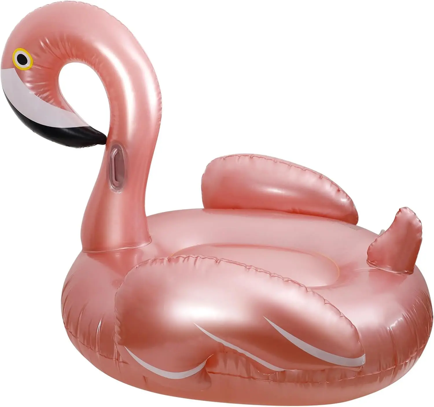 

Inflatable Flamingo Pool Float for Adults with Bala ed Handle Support, Rose Gold Pool Decorations Outdoor Lounger for Beach