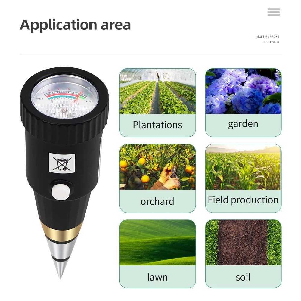 2 in 1 Soil Moisture & PH Meter Humidity Water Analyzer for Garden Plant Flower PH Sensor Monitor Multifunctional Pointer Type