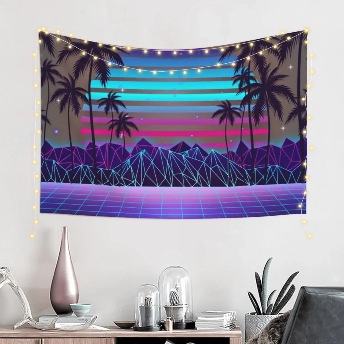 Fascinating Dusk Retrowave Tapestry Decor For Bedroom Japanese Room Decor Things To The Room Tapestry