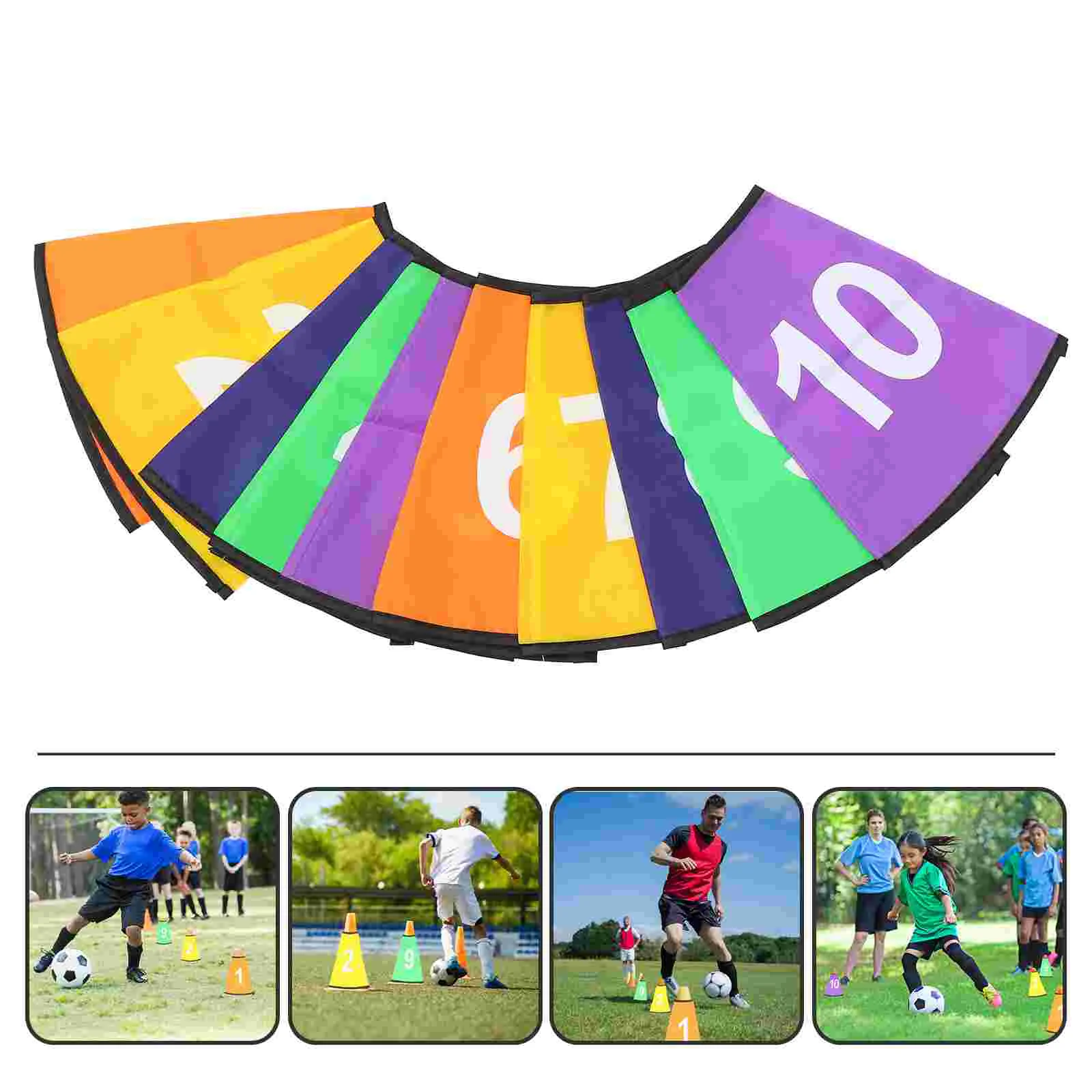 10 Pcs Logo Bucket Protective Sleeve Emblems Number Sign Covers for Football Obvious Protectors Polyester Cloth Cone Child