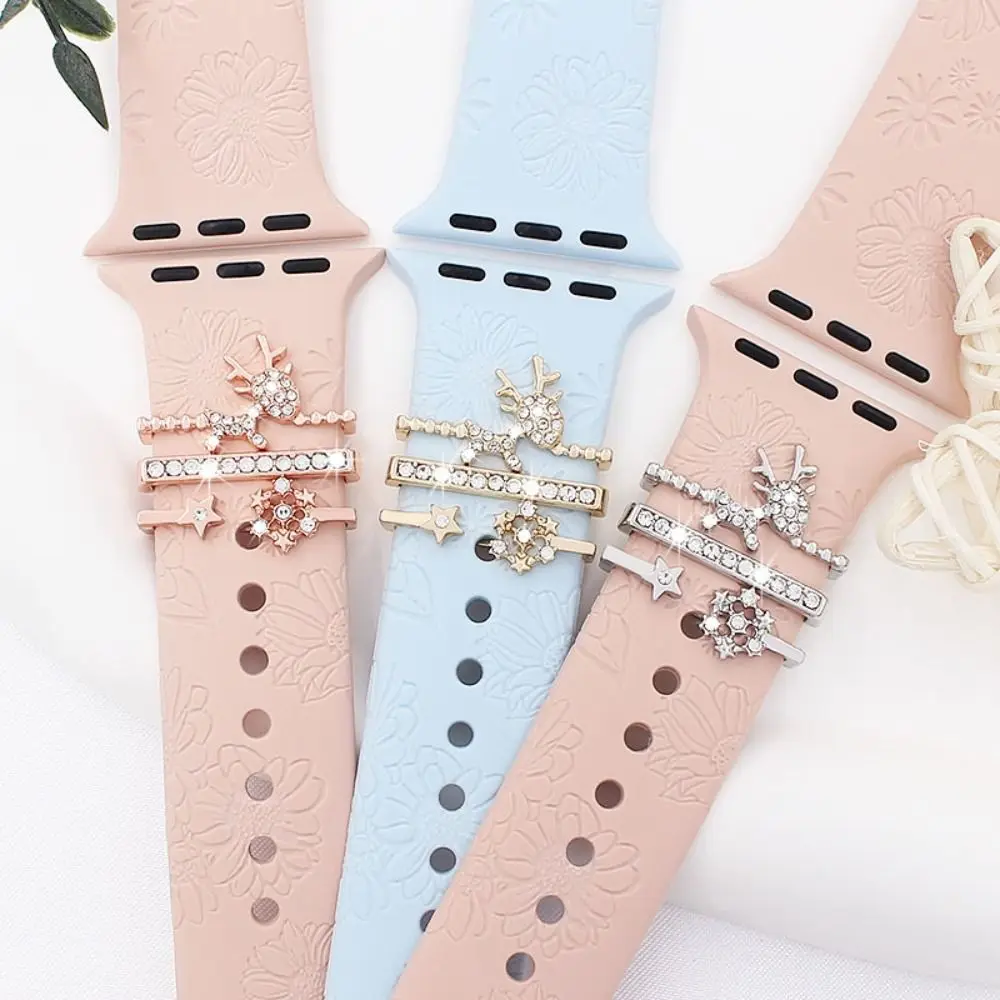 Metal Strap Decorative Ring Diamond Deer Bracelet Decoration Jewelry Decor Accessories DiamondOrnament for Apple Watch Band