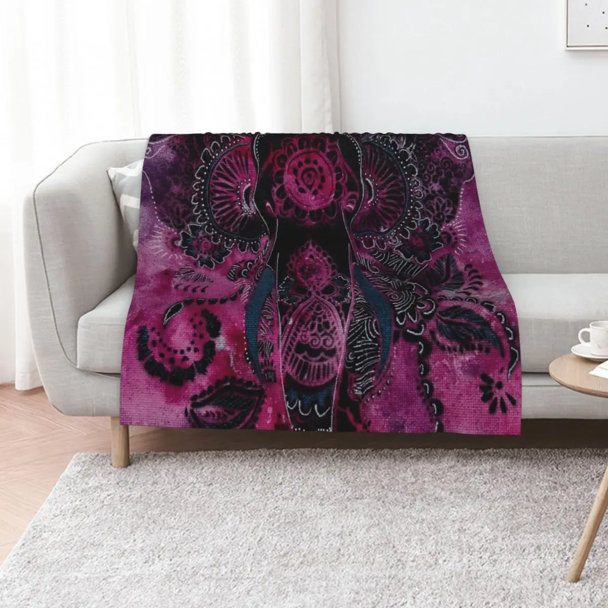 Pink Elephant Throw Blanket Stylish Couch Blanket for Home Living Room