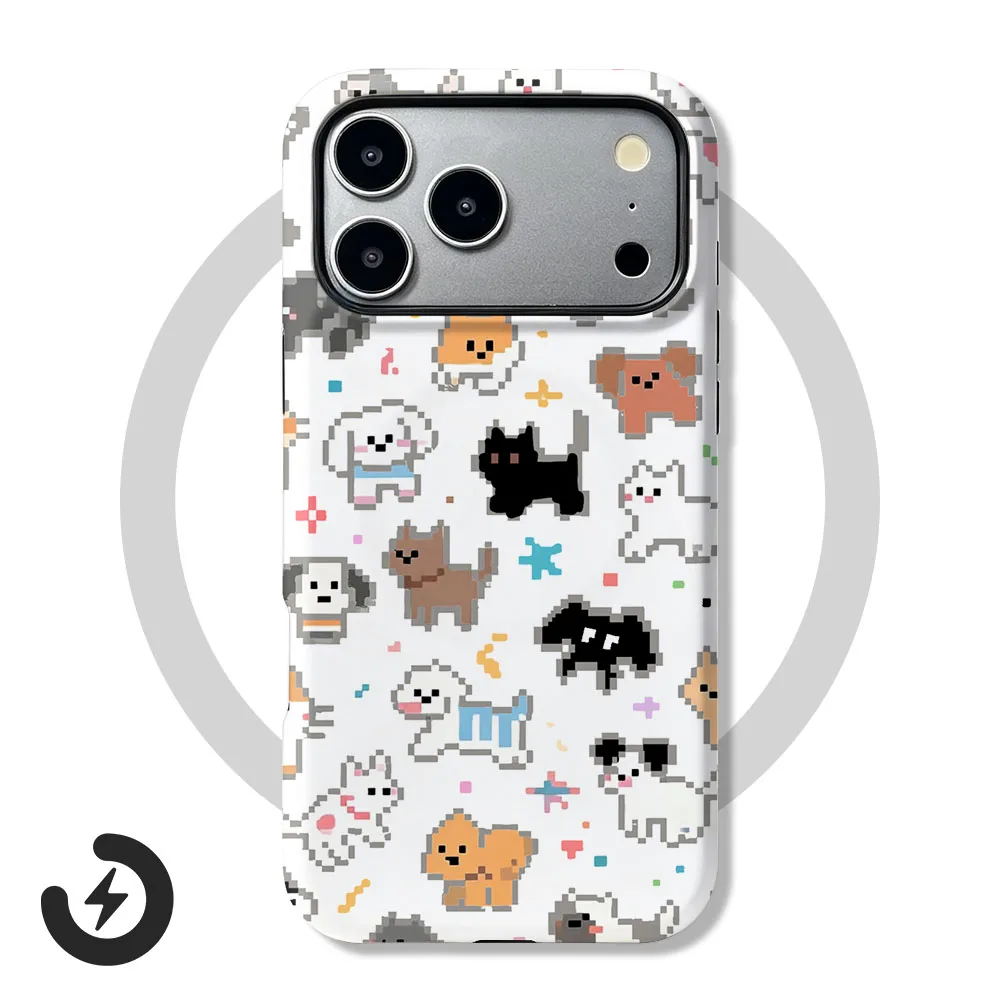 Mosaic‌ Dog Magnetic Phone Case For Oppo Find X8 X8s X9s X6 X7 Pro Ultra 2 in 1 Film Shell Shockproof Bumper Cover