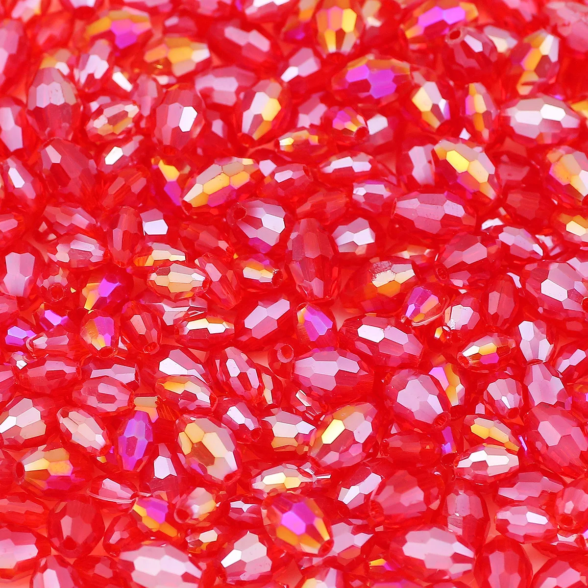 4x6/5x8mm Red AB Oval Faceted Austrian Crystal Glass Rice Grains Spacer Loose Beads For Jewelry Making DIY Bracelets Necklaces