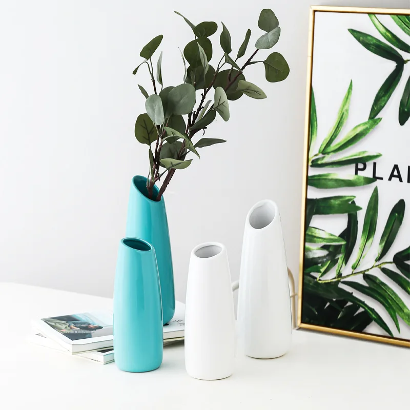 

Наклонная ваза для цветов, современная легкая простая роскошная креативная керамическая ваза, украшение для домашнего стола, украшение для рабочего стола, атмосферное украшение, новинка