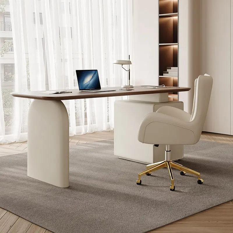 Lmm Cream Style Desk Home Study Light Luxury Desk Simple Writing Desk