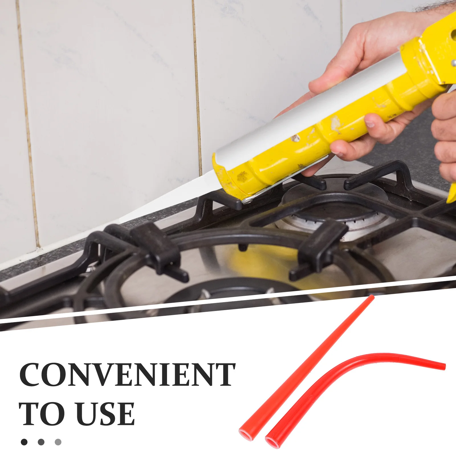 2pcs Caulking Nozzle Set Extended Precision Tips Straight Angled Replaceable For Glass Glue Sealant Application Diy Home