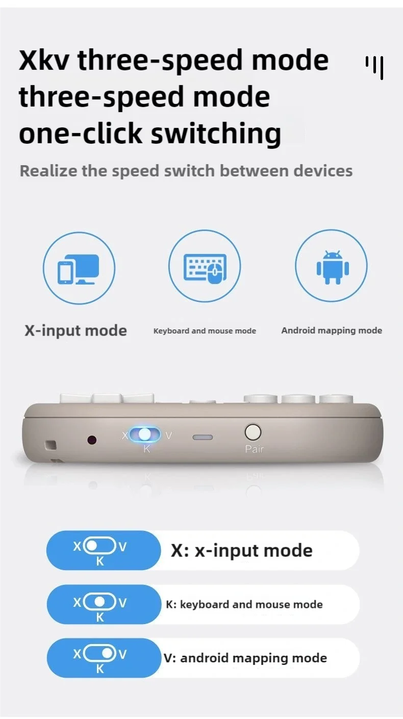 ShanWan Mini Gamepad Q36 xkv Portable Bluetooth/Wired Game Controller For PC Android & IOS Cross-Platform Pocket Game Controller