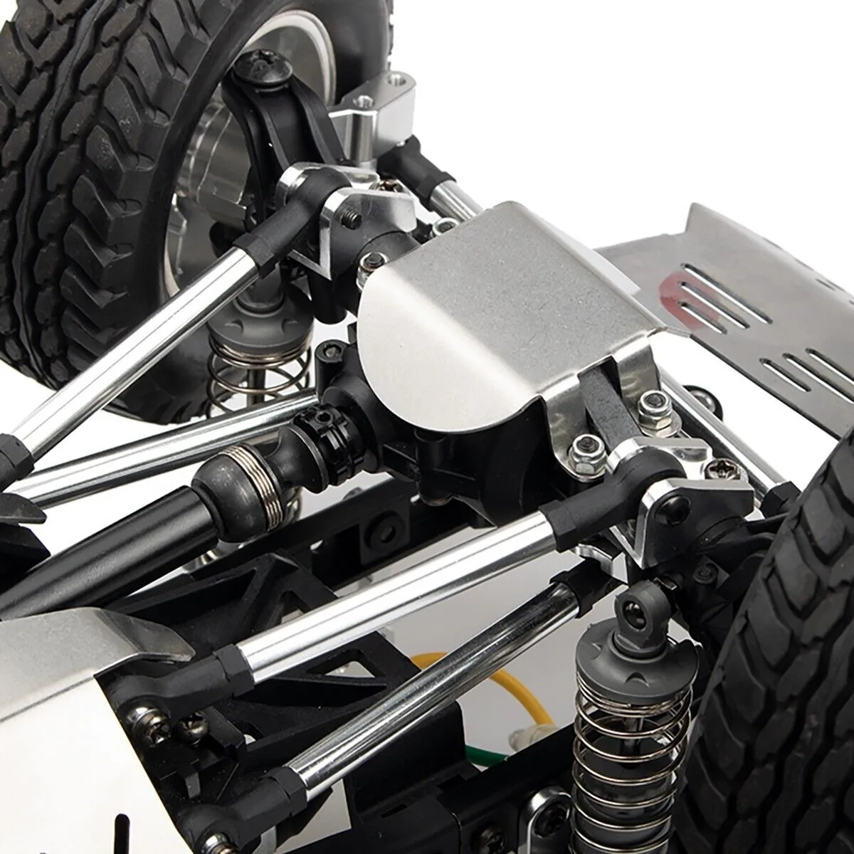 LCX Racing 1/10 coche trepador de control remoto armadura protectora de eje trasero delantero de acero inoxidable para Tamiya CC-02 piezas mejoradas Accesorios