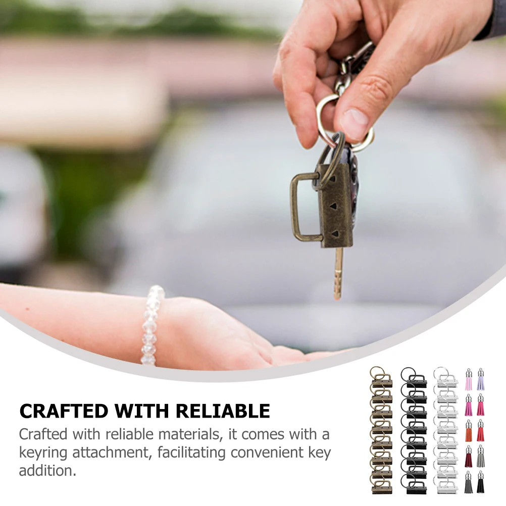 1 set 32mm Tail Colors Diy Accessories Metal Key Rings 35mm Tassels Keychain Making Key Chain Kit Supplies Jewelry