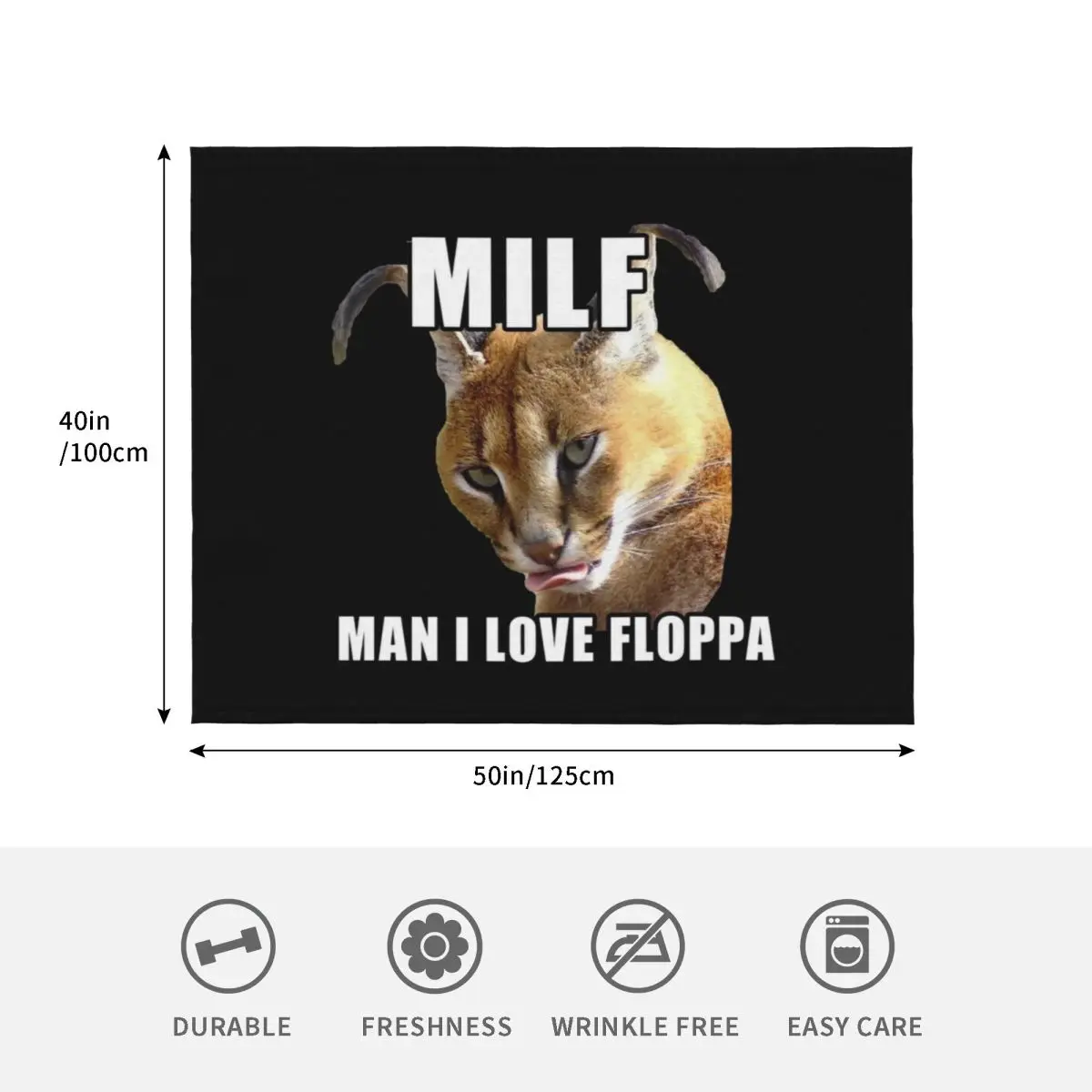 Man I love big floppa meme Big floppa baby caracal Throw Blanket Stylish Decor Blanket Gift for Friends Roommate - view 4
