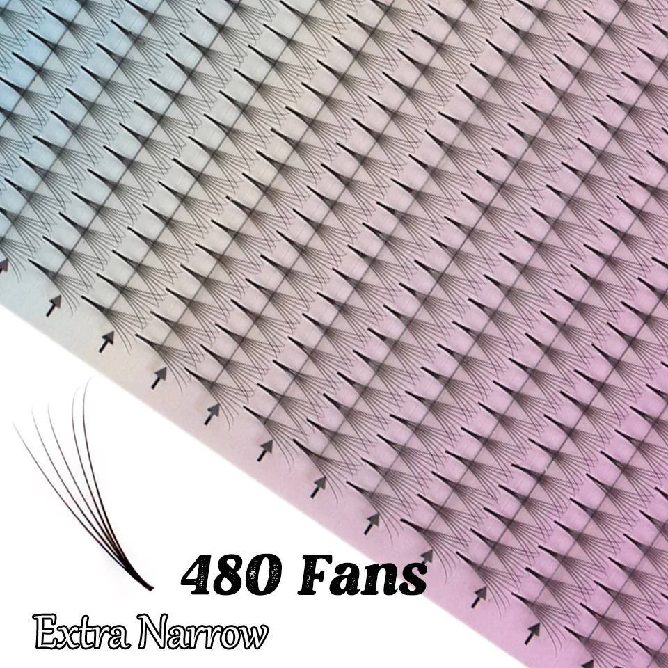 AGUUD XL Mega Tray Thin Pointy Base Narrow Premade Fans Eyelash Extension Korea Silk Russian Volume Lash Premade Narrow Fan