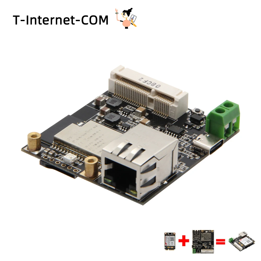 LILYGO® TTGO T-Internet-COM ESP32 Ethernet For T-PCIE Board IOT Module Wifi Bluetooth Programmer Can Be Welded SIM TF Card Slot