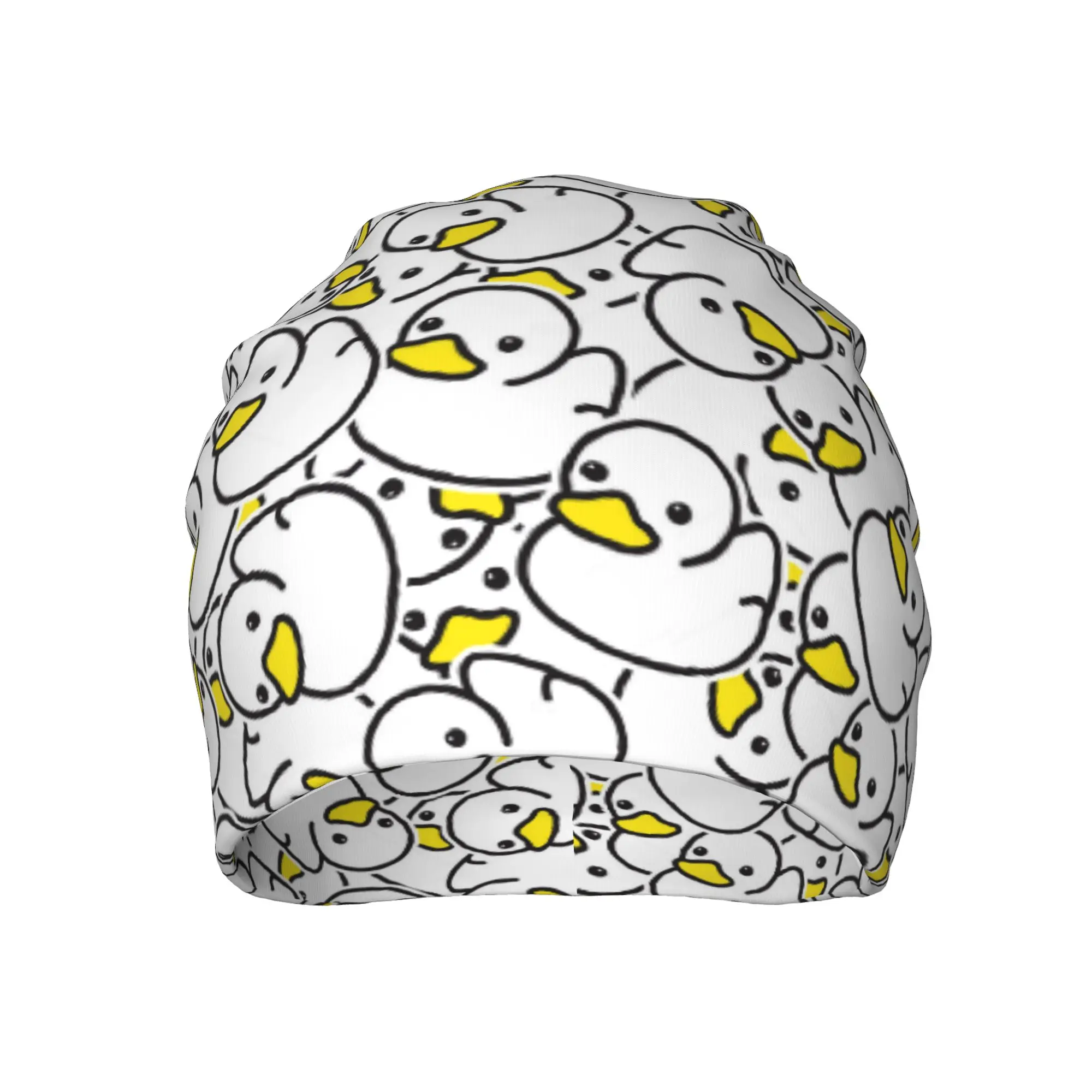 Duck Seamless Pattern Vector Rubber Ducky Beanie Hats  Bonnet Hats Men Women Casual Hippie Skullies Beanies Autumn Elastic Caps