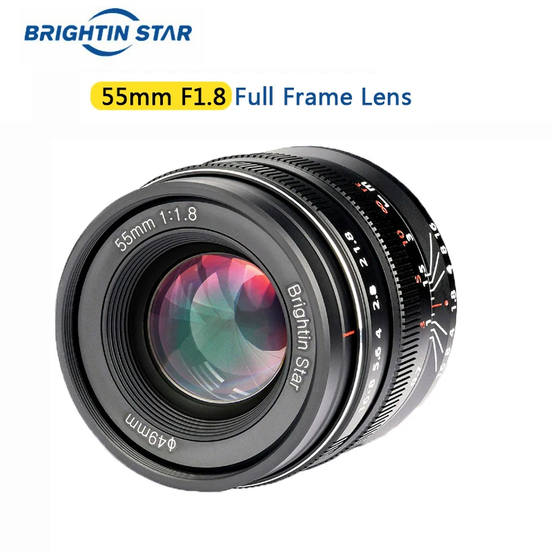 

Brightin Star 55mm F1.8 Full Frame Camera Lens Fixed Manual Focus Mirrorless Camera For Nikon Z6 Z7 Canon EOSR Sony A9 A7R3 A7M3