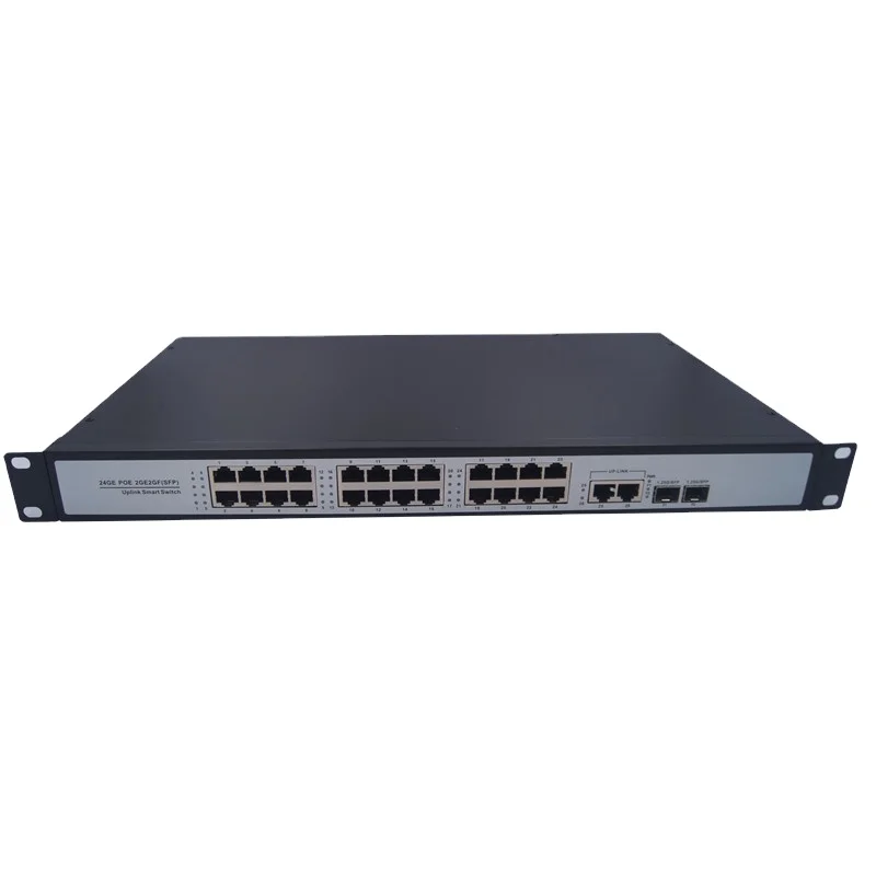 

24+2+2 POE Gigabit Switch 19' Rack 260W Uplink 2 SFP 2 Port Gigabit 48V 10/100/1000 Mbps 24 Port SNMP POE 24+2+2 260W Gigabit