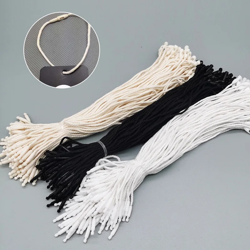 100pcs Clothing Tag Rope Clothes Lanyard Label Plastic Hangtag String Snap Lock Pin Loop Tie Fasteners Garment Cards Accessories