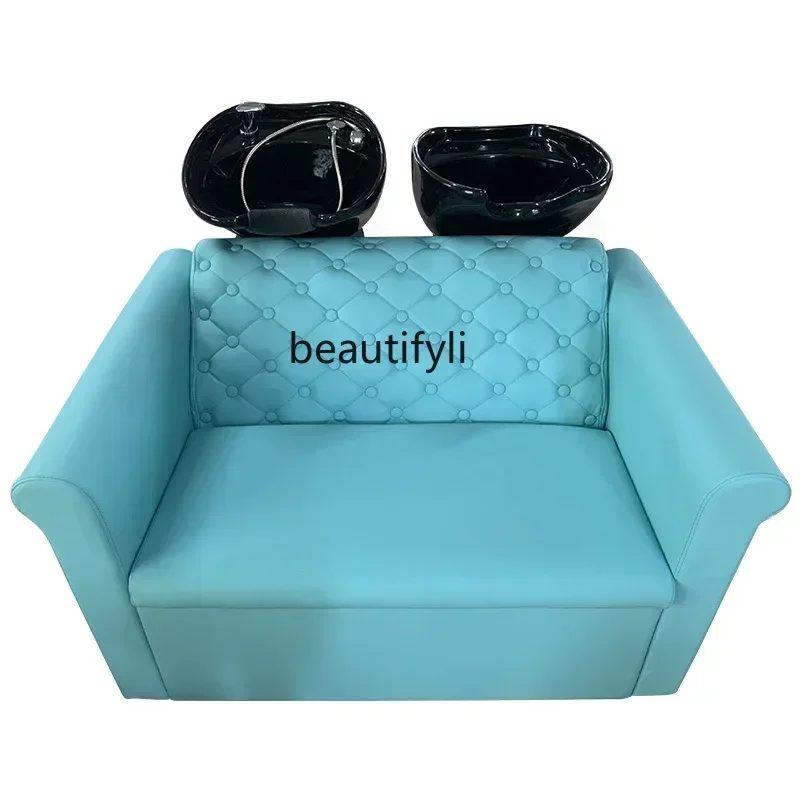

YH Barber Shop Shampoo Chair Hair Salon Flushing Bed Ceramic Basin Lying Half High-End Shampoo Chair