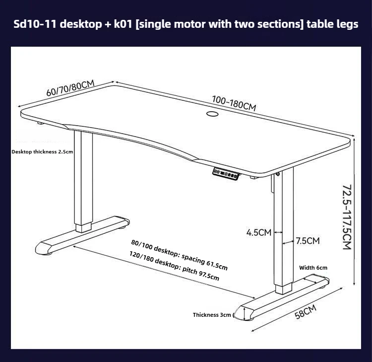Standing Desk Adjustable Height Electric Stand Up Desk for Home Office Memory Height Setting Computer Workstation