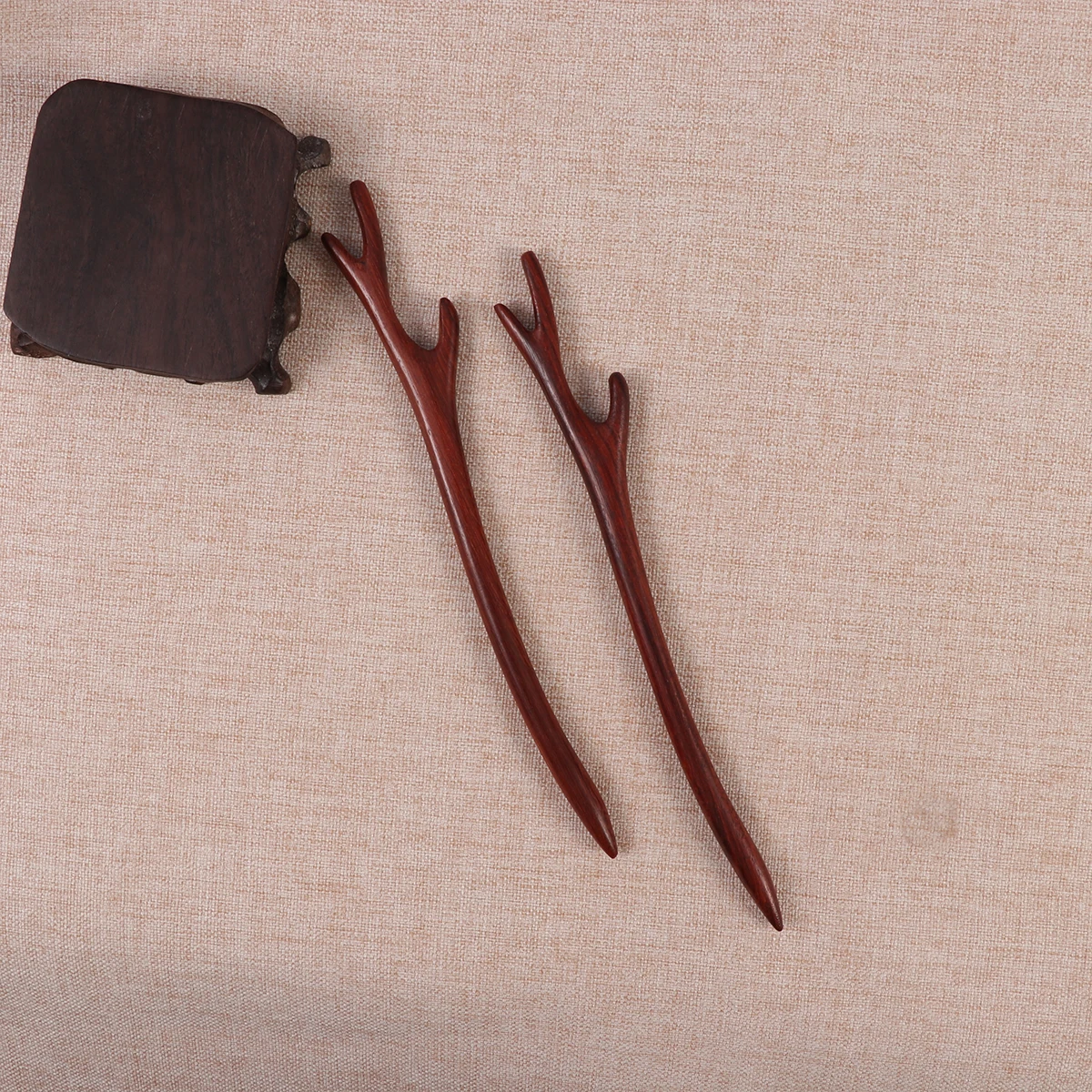 

2 Pcs Girl Hair Accessories Sandalwood Hairpin Handmade Headdress Wooden Clasp Vintage Bride