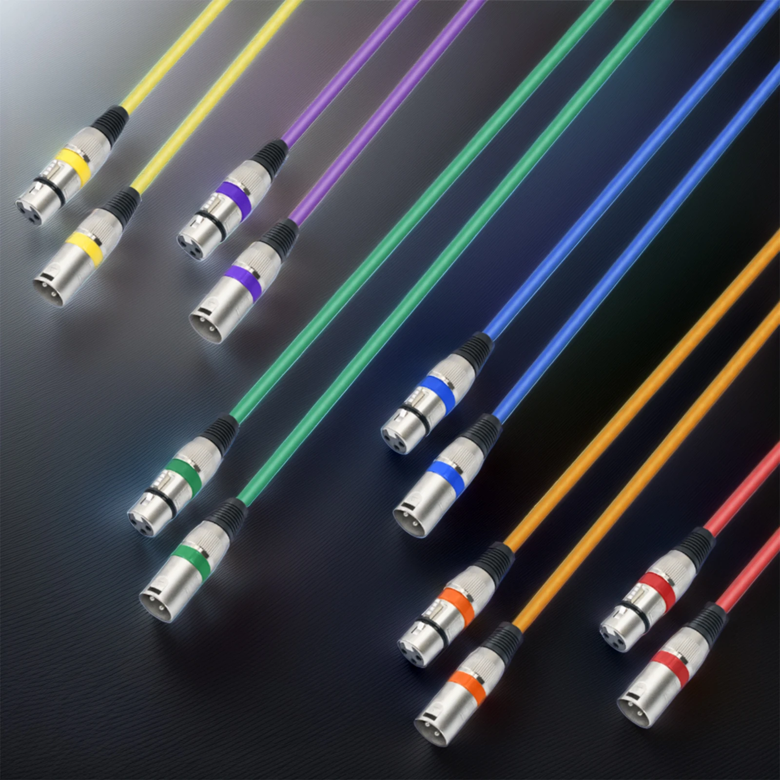 6/10Pcs XLR Male To Female Mic Cable Multi Colored 3-Pin Balanced Shielded XLR Cable for Mic Mixer Recording Studio Podcast