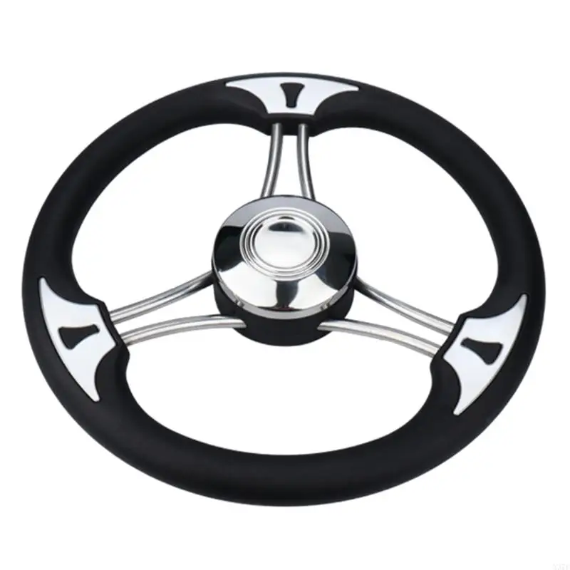 

13.5in Diameter Boat Steering Wheel Anti Slip Design Stainless Steering Wheel for Yacht Marine Accessories Easy Setup X37F