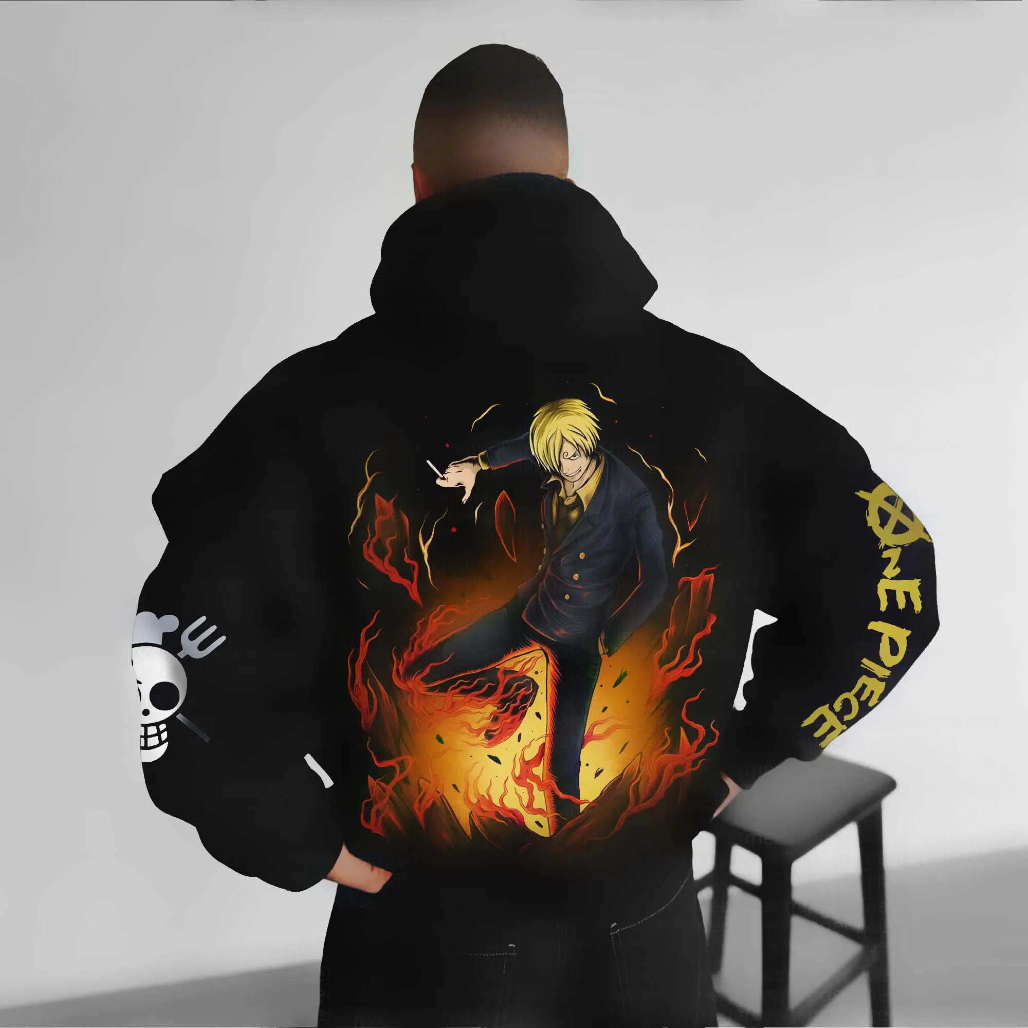 

Bandai ONE PIECE Yamanji императрица модная осенне-зимняя толстовка с принтом свитер американский мужской свободный термохлопковый топ