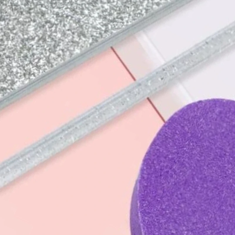 Kit de cuidados com as unhas com glitter, 8/12 peças, amortecedor em forma de coração, haste de cristal e lixa dupla face para arte em unhas e pedicure