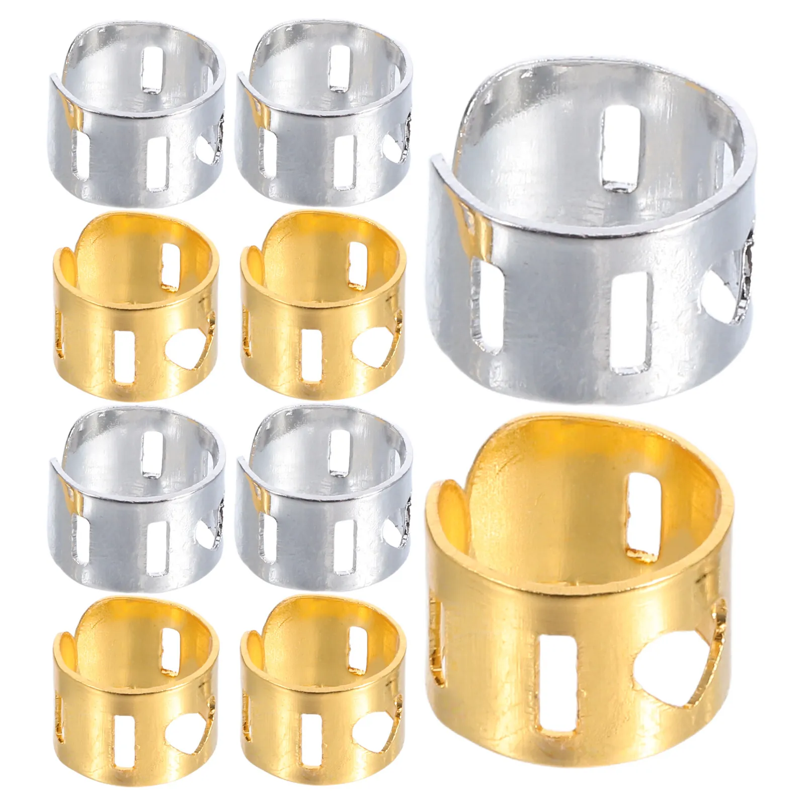 120Pcs Braid Rings Heart Hollow Design Golden Silver Lightweight Metal Hair Cuffs Stylish Dreadlock Jewelry Hair Accessories