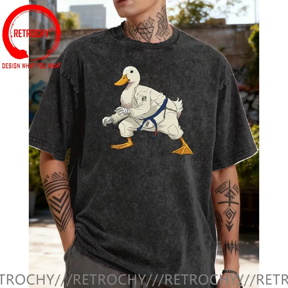 

Funny Design Brazilian Jiu Jitsu Duck Shirt Men Fashion Trendy Casual Clothing Stylish Tops Tee Shirt Leisure Tshirt Men's
