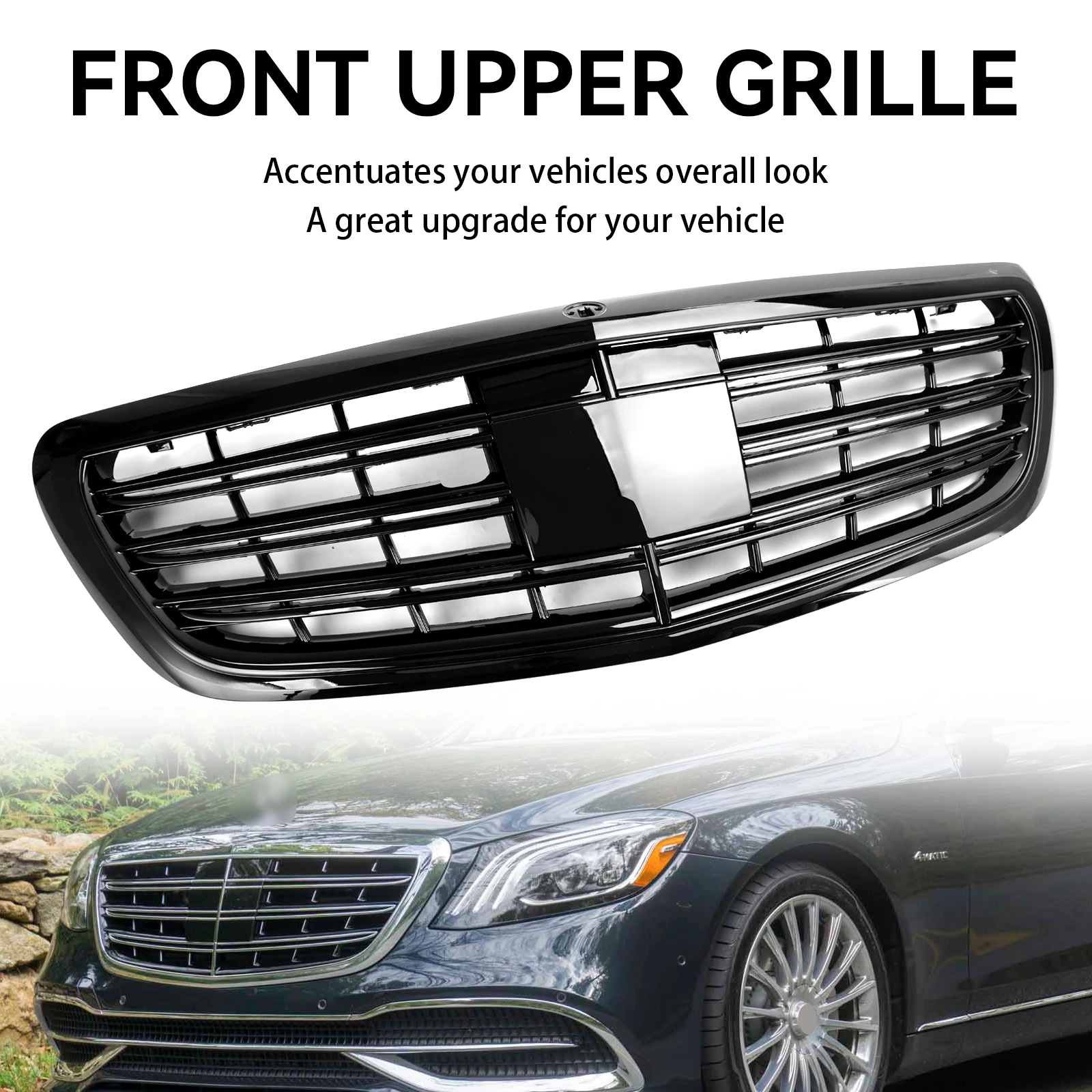 

Artudatech Front Grill Grille Fit For Mercedes-Benz S-class W222 S500 S550 S600 2014-2020 W/ACC