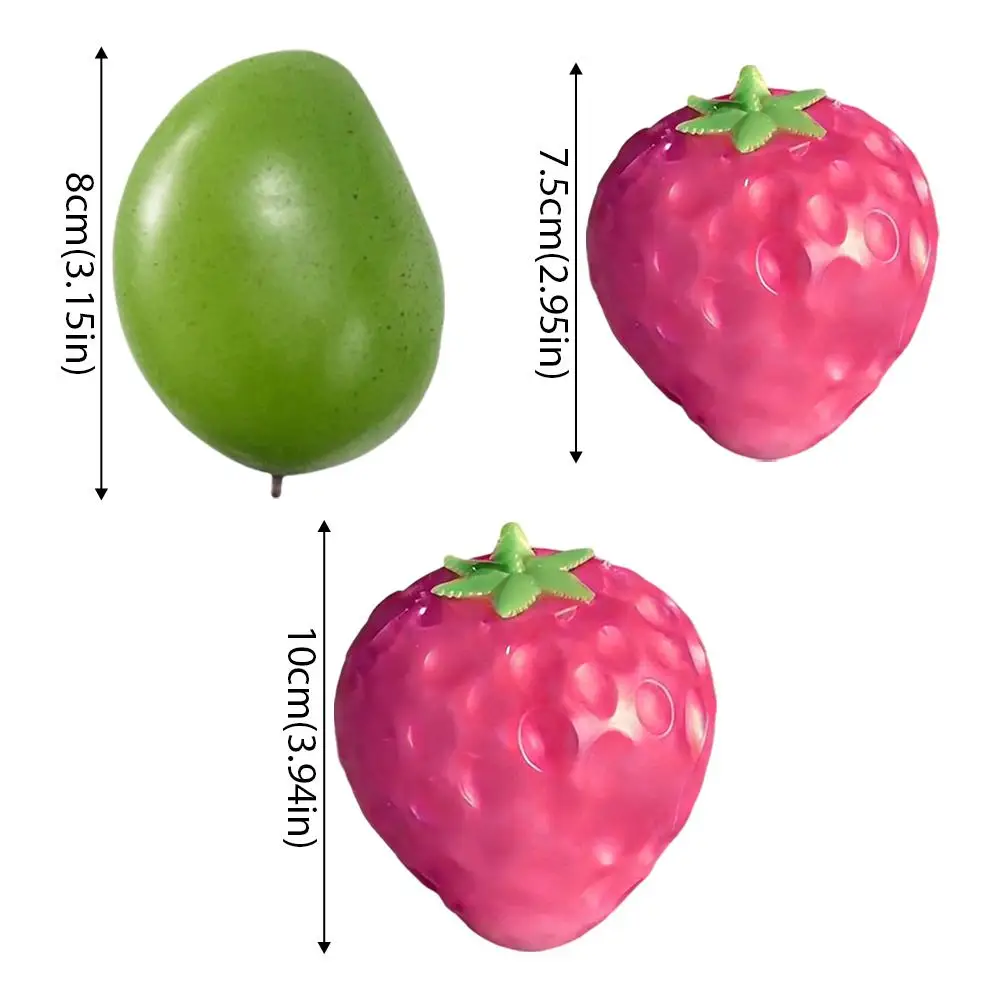Creative Stress Relief Squeeze Toy for Adults, Color-Changing Fruit Ball Strawberry & Mango Slow Rebound De-Stress Toy Gift