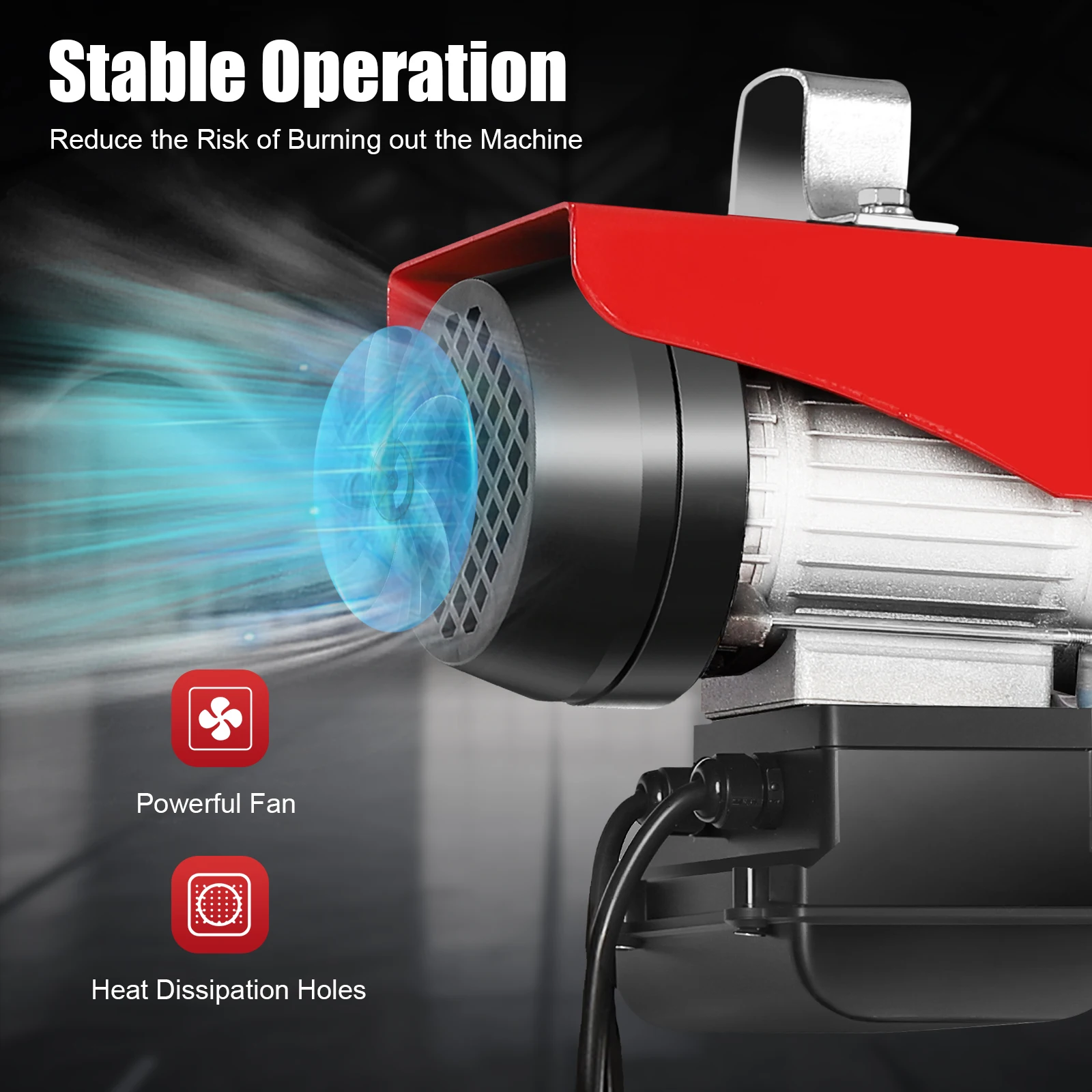 Polipasto eléctrico de 110 V, cabrestante eléctrico de 440 lb, máquina de elevación eléctrica, con control remoto y eslingas individuales/dobles, para elevación de fábrica