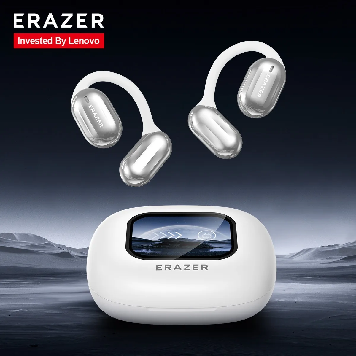 Erazer Over The Ear Earbuds XP2 True Wireless Open Ear Bluetooth 5.4 Earphones Outdoor Sports Earhook with Screen Display