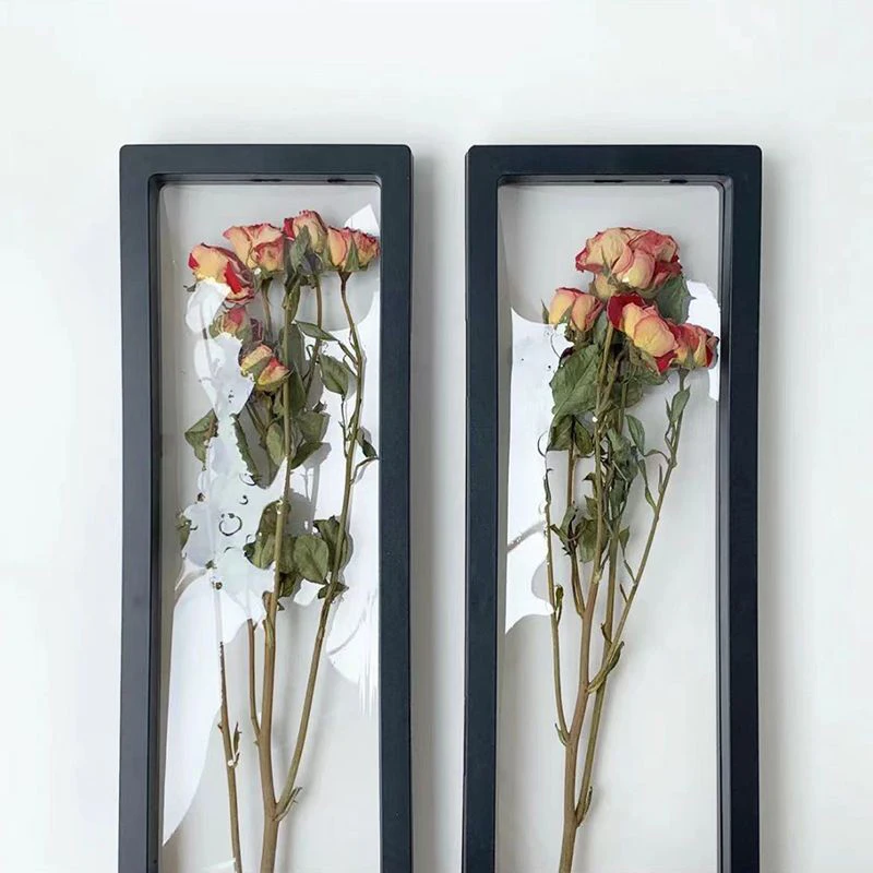 Transparent Shadow Box Frames Valentine\'s Day Rose Dried Flowers Storage Case Photo Frame Display Rack Craft Tabletop Home Decor