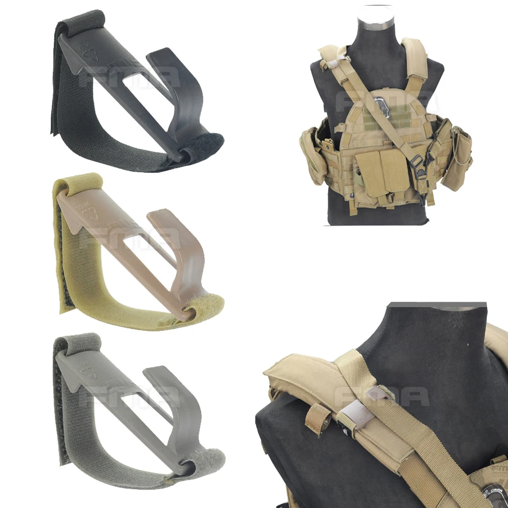 FMA Airsoft Gear Sling Belt With Reinforcement Fitting Tactical Vest Shoulder Mount Sling Fixed Anchor Hook Clip Molle Chest Rig