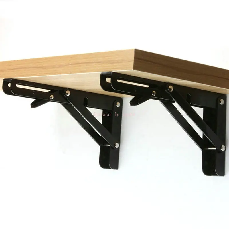 

2PCS Folding Angle Bracket 8-20 Inch Triangle Shelf Heavy Support Adjustable Wall Mounted Bench Table Furniture Hardware