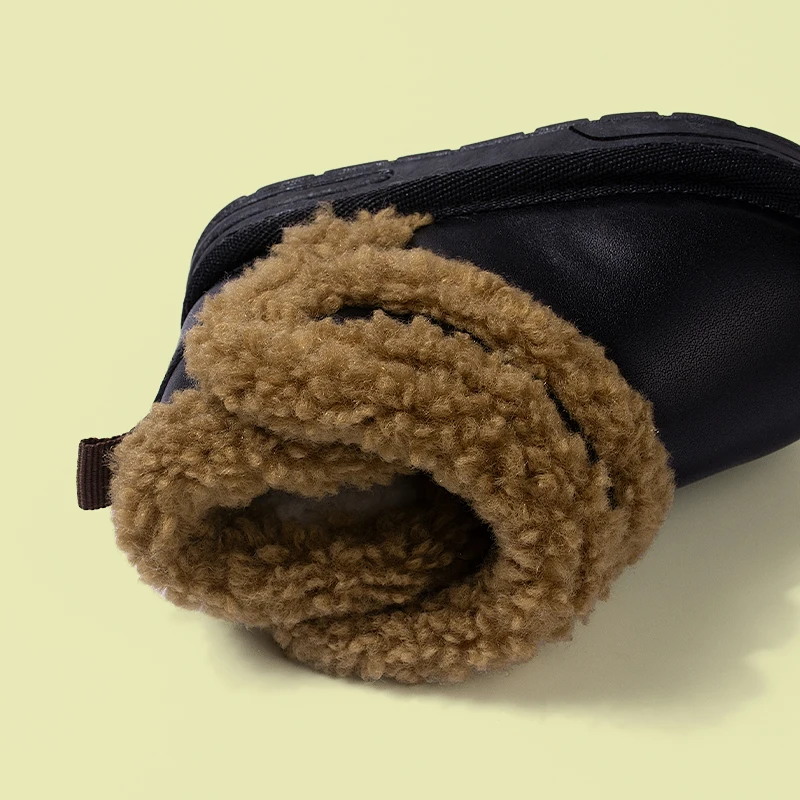 شتاء جديد وصول براون فو شيرلينغ طوق أسود أبيض العصرية الدفء الاطفال الثلوج أحذية عادية لينة وحيد للجنسين سنوبروف #6