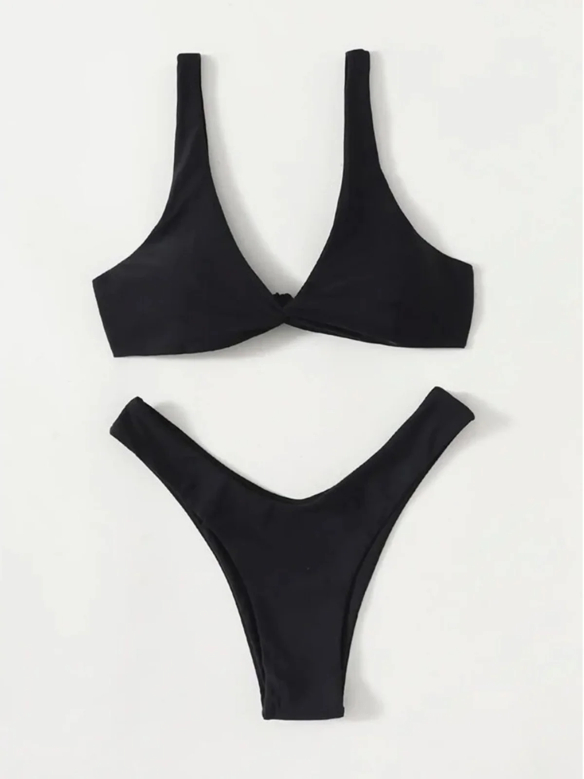 

Женское бикини на шнуровке с высокой талией и разрезом, однотонное бикини ort Sve V Ne, комплект из двух предметов, повседневный комплект из полиэфирного волокна...