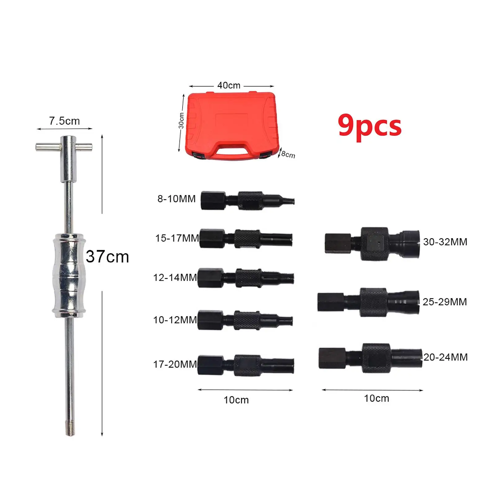 Zestaw ściągacz do łożysk wewnętrznej 9 szt. Zestaw ściągaczy do młotek ślizgowy ściągacz do łożysk, narzędzie do usuwania nadaje się do ciągnięcia