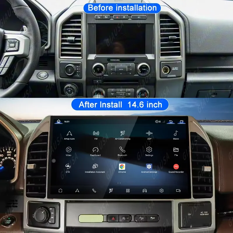 14.6 inch For Ford F150 2015-2019 Carplay Android Auto Car Radio Car Multimedia Player 4G WIFI GPS Navigation Stereo Head unit