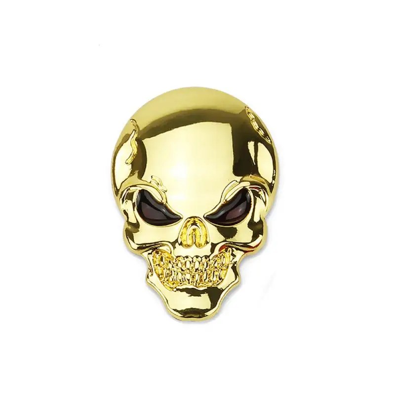 Scooter Sticker Metal Chrome Sliver Car Emblem Badge Decal Car Motor Stickers 3D Stickers Skull Bone