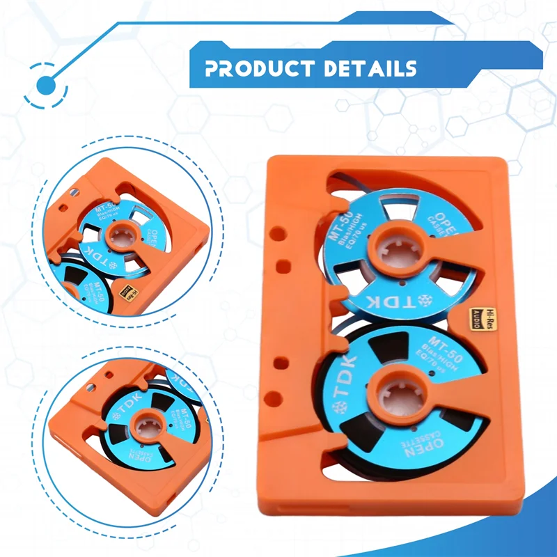 

AT93-Reel-To-Reel Blank Audio Tape, 50 Minute, Double-Sided Metal Reel With Hollow Case For DIY Quality Recordings