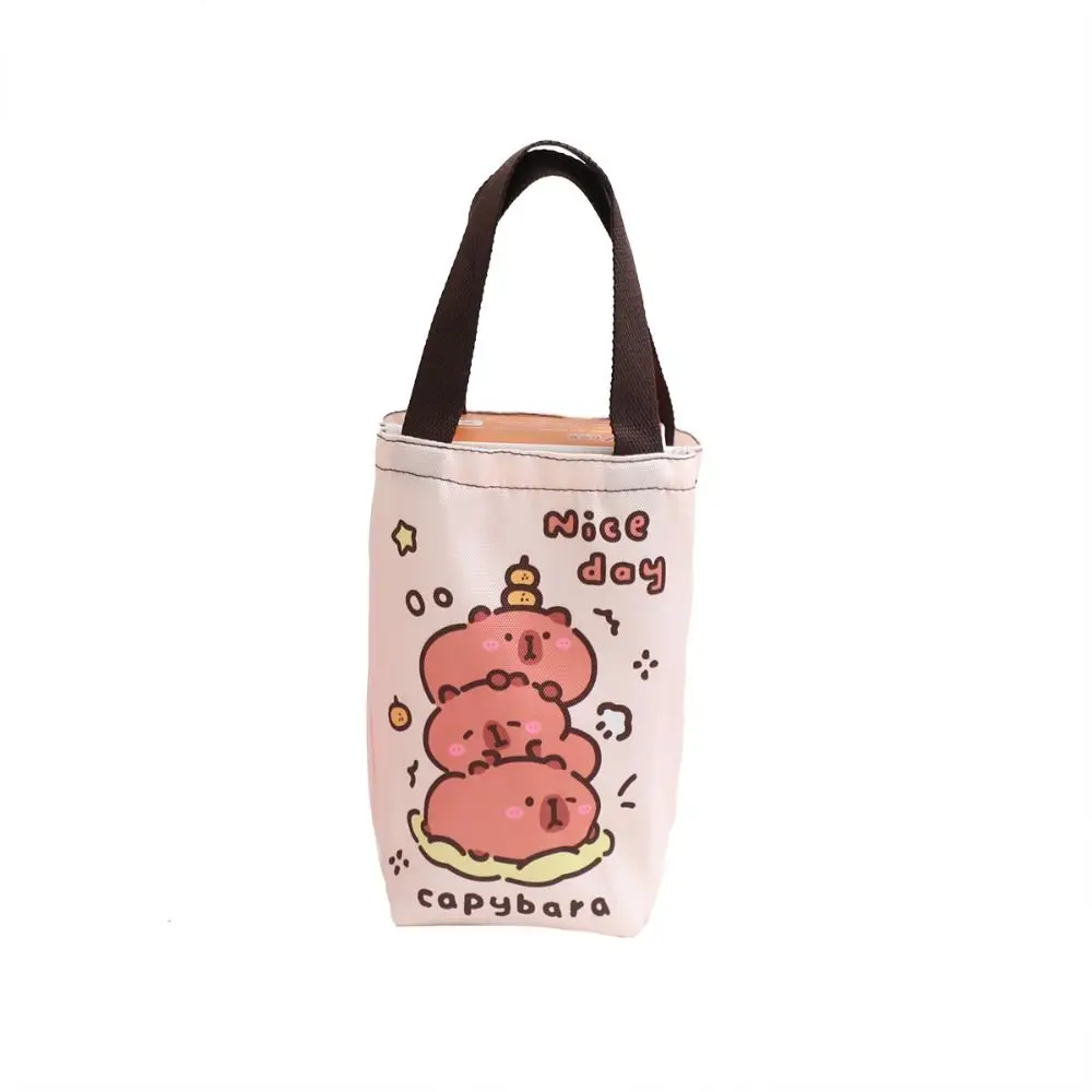 Cute Handbag Capybara Canvas Bag Children Bag Water Cup Storage Bag Cartoon Water Cup Bag Messenger Bag Umbrella Storage