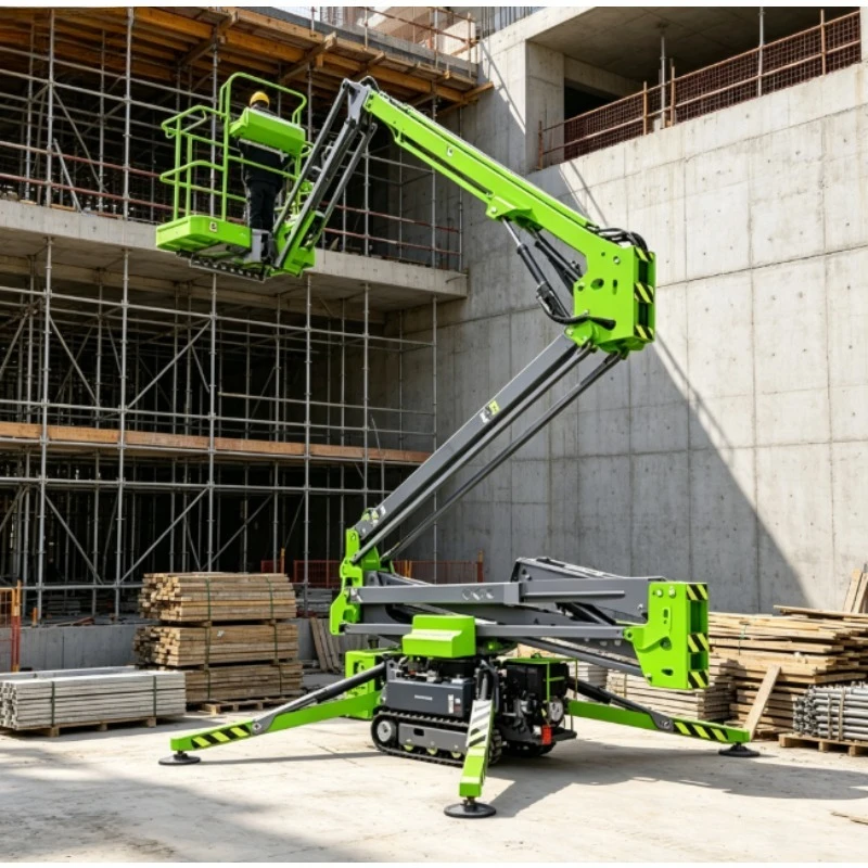 Factory Hot Sale Mini Electric 12M-30M Cross Country Truck Mounted Tracked Crawler Rough Terrain Articulating Boom Lift