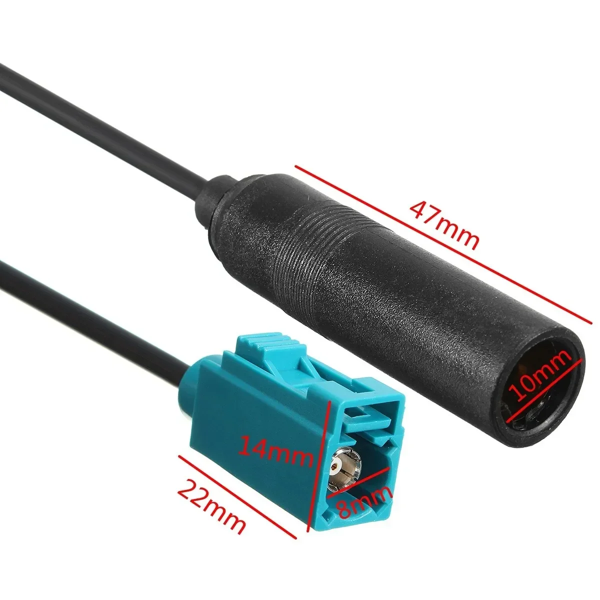 For VW 12V Car 5.5 Inch Radio Aerial Antenna Adaptor Connector Cable Head Fakra To Female Din